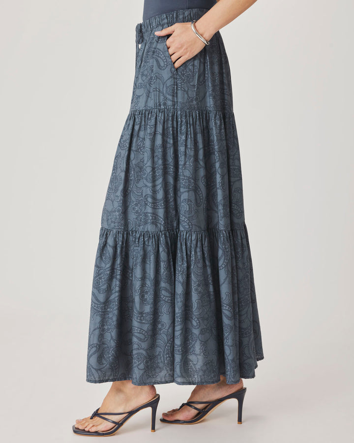 Iris Paisley Skirt - Blue