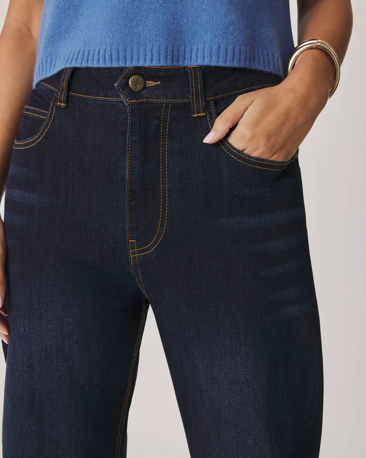Stretch Denim Barrel Pant