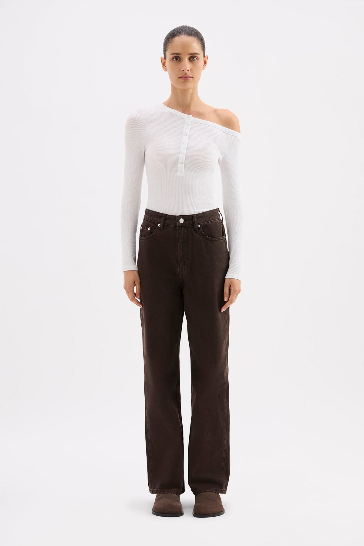 Organic Relaxed Leg Jean - Espresso