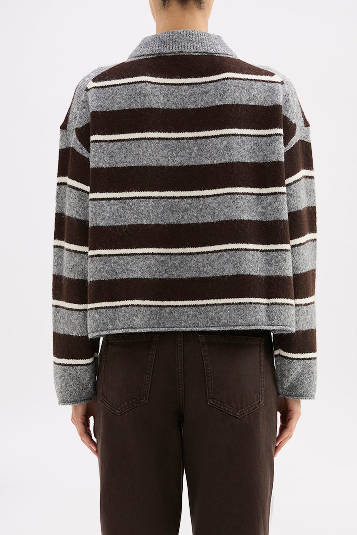 Maia Rugby Knit - Charcoal Stripe