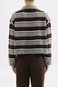 Maia Rugby Knit - Charcoal Stripe