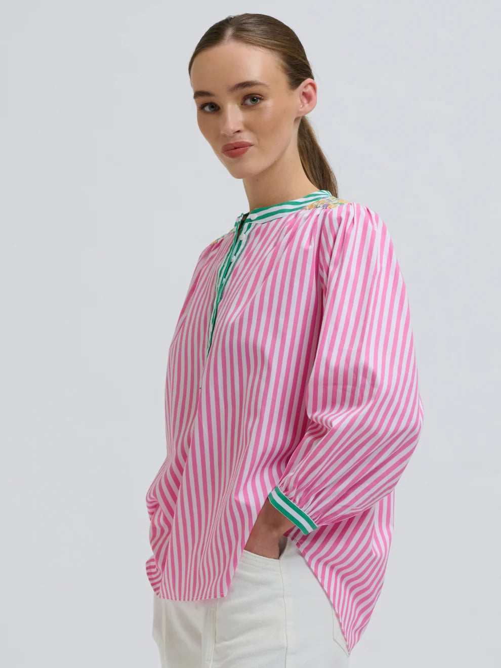 Mary Shirt - PINK / GREEN Combo