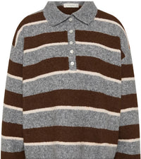 Maia Rugby Knit - Charcoal Stripe