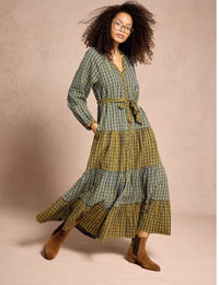 Clementine Check Midi Dress