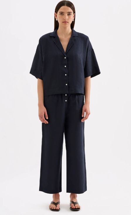 Lounge Linen Pant - Ink