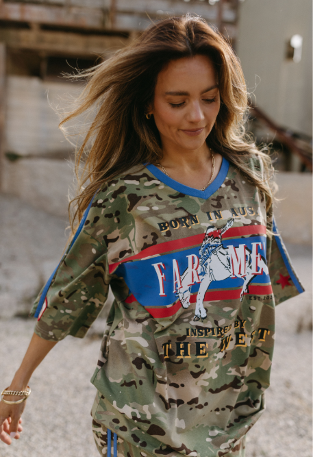 Born in Aus Camo Oversized Tee