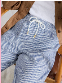 Ally Linen Wide Leg Trouser - Stripe