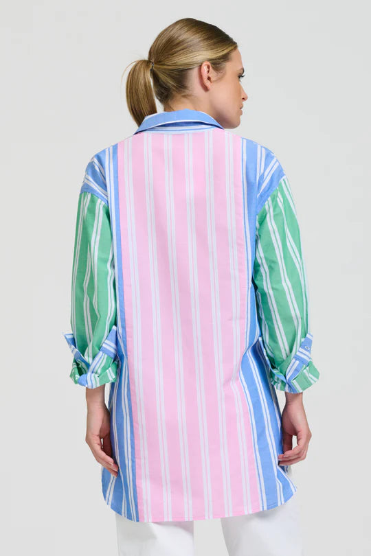Bijou Boyfriend Shirt- Stripe Combo