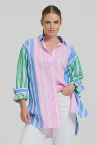 Bijou Boyfriend Shirt- Stripe Combo