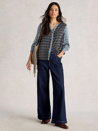 May Mixed Print Top- Blue Multi
