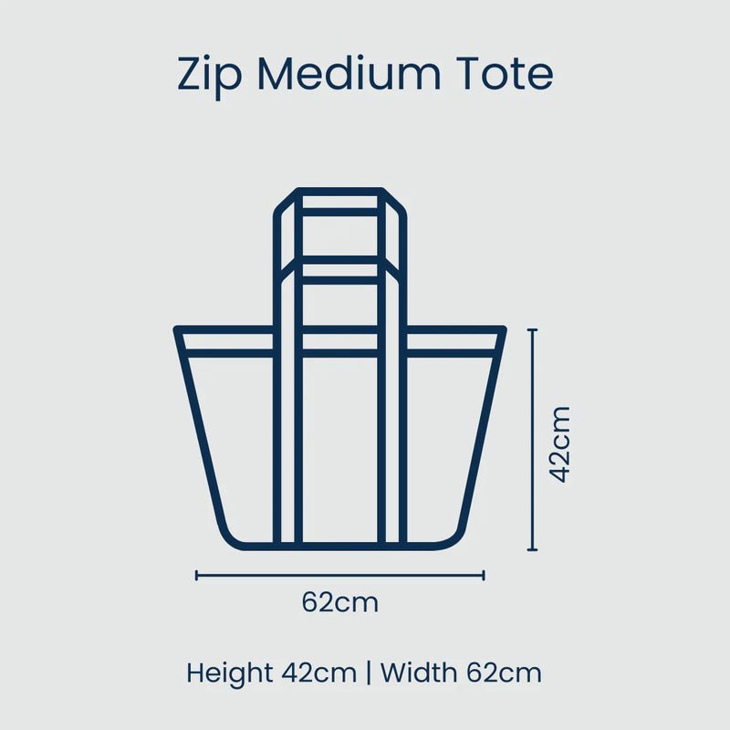 Zip Medium Tote- Sardine