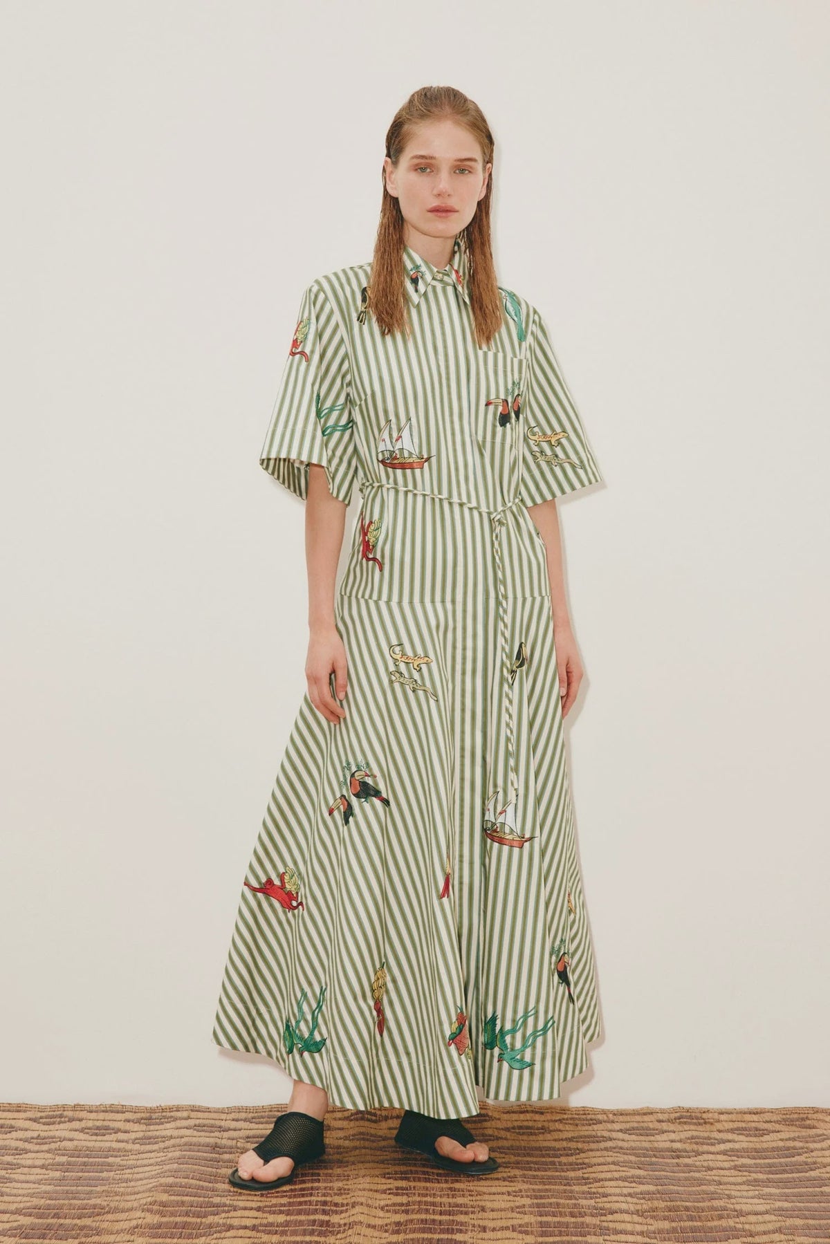 Bisou Embroidered Shirtdress
