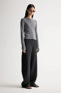 Madeleine Knit Cardigan - Charcoal Marle