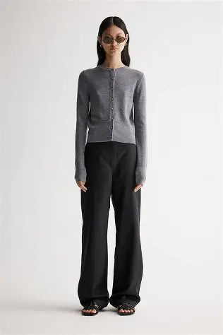Madeleine Knit Cardigan - Charcoal Marle