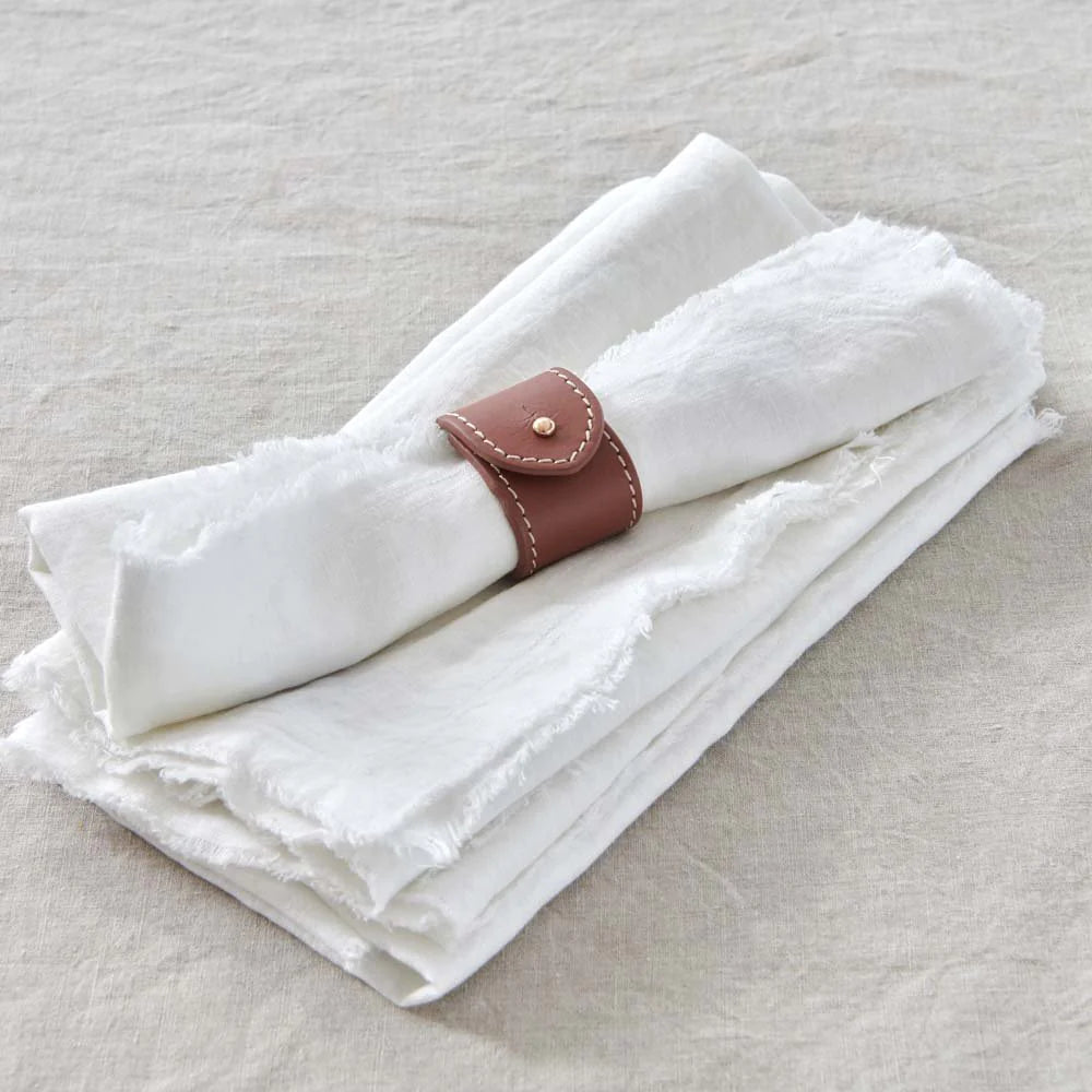 Soft Leather Napkin Rings / Set of 4