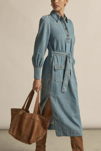 Echelon Dress- Light Washed Denim