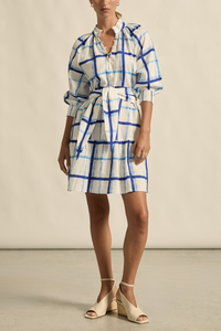 Elated Dress - Azure Check