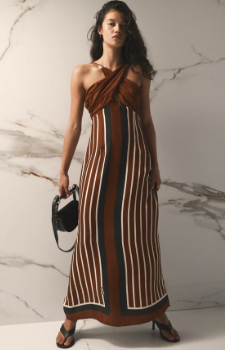 The Ellery Dress - Cherrywood Stripe