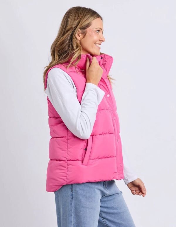 Core Puffer Vest- Hot Pink