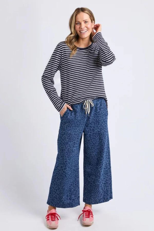 Drea Long Sleeve Tee- Navy