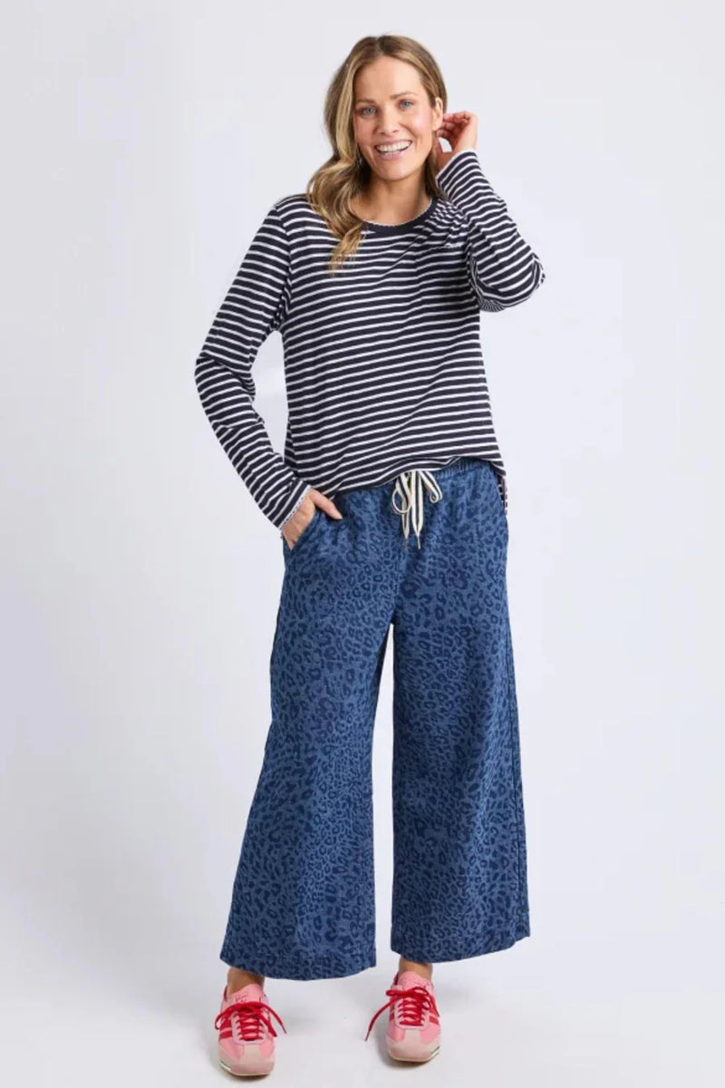 Drea Long Sleeve Tee- Navy