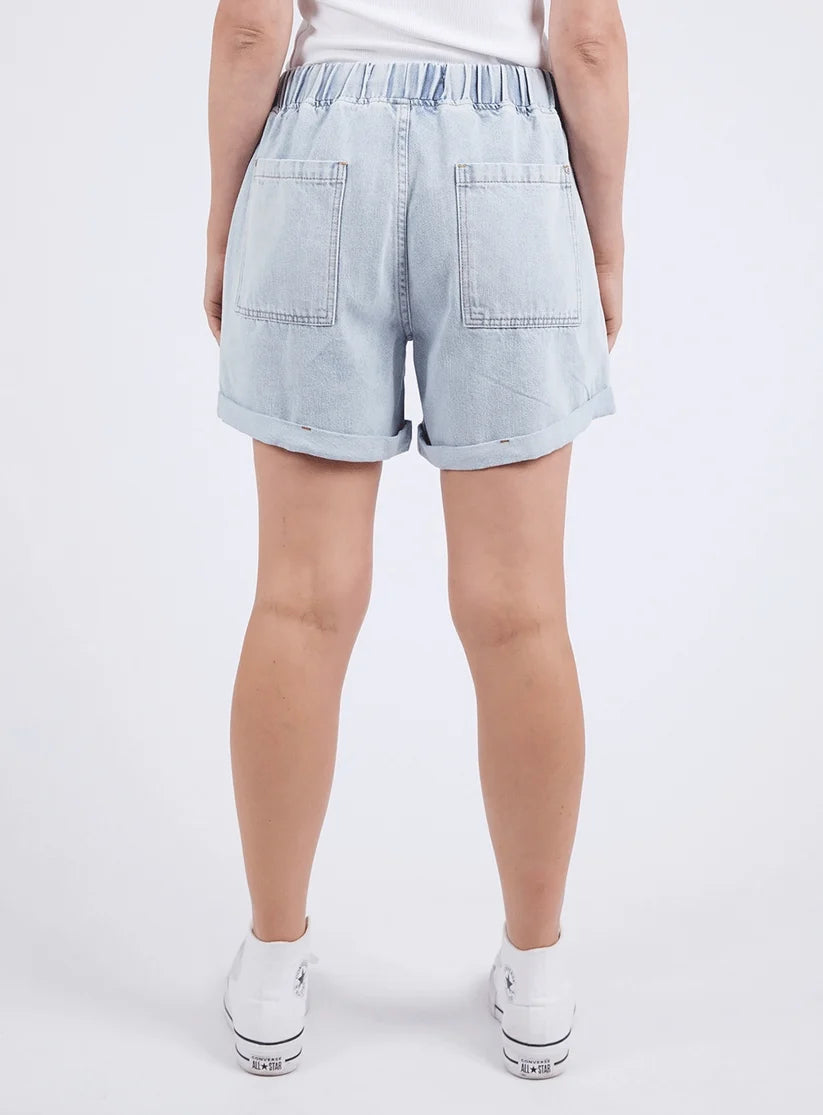 Emma Relaxed Denim Short- Light Blue Wash