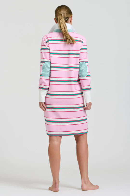 Rugby Summer Dress- Pink Multi Stripe