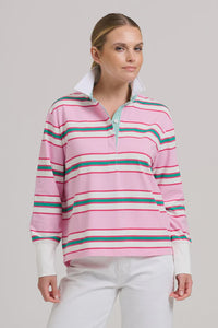 Rugby Sweatshirt Summer- Pink Multi Stripe