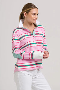 Rugby Sweatshirt Summer- Pink Multi Stripe