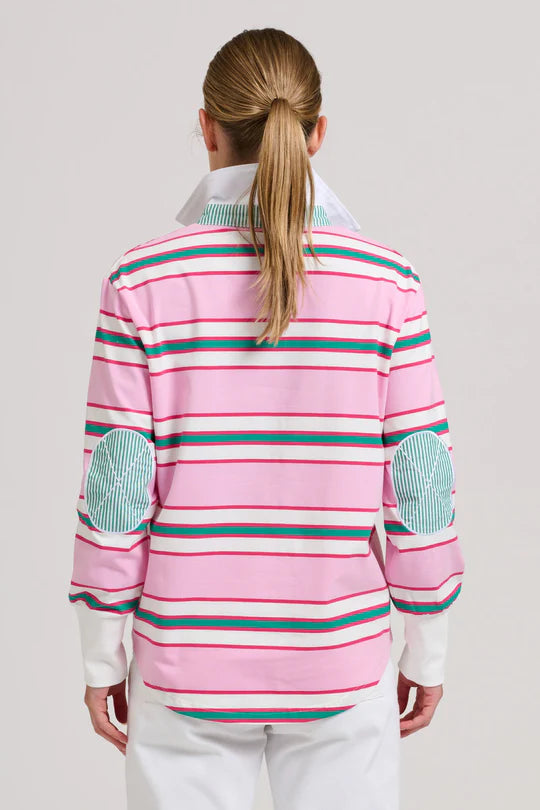 Rugby Sweatshirt Summer- Pink Multi Stripe