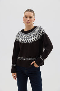 Fair Isle Sweater - Chocolate