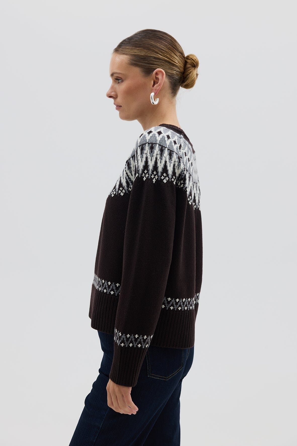 Fair Isle Sweater - Chocolate