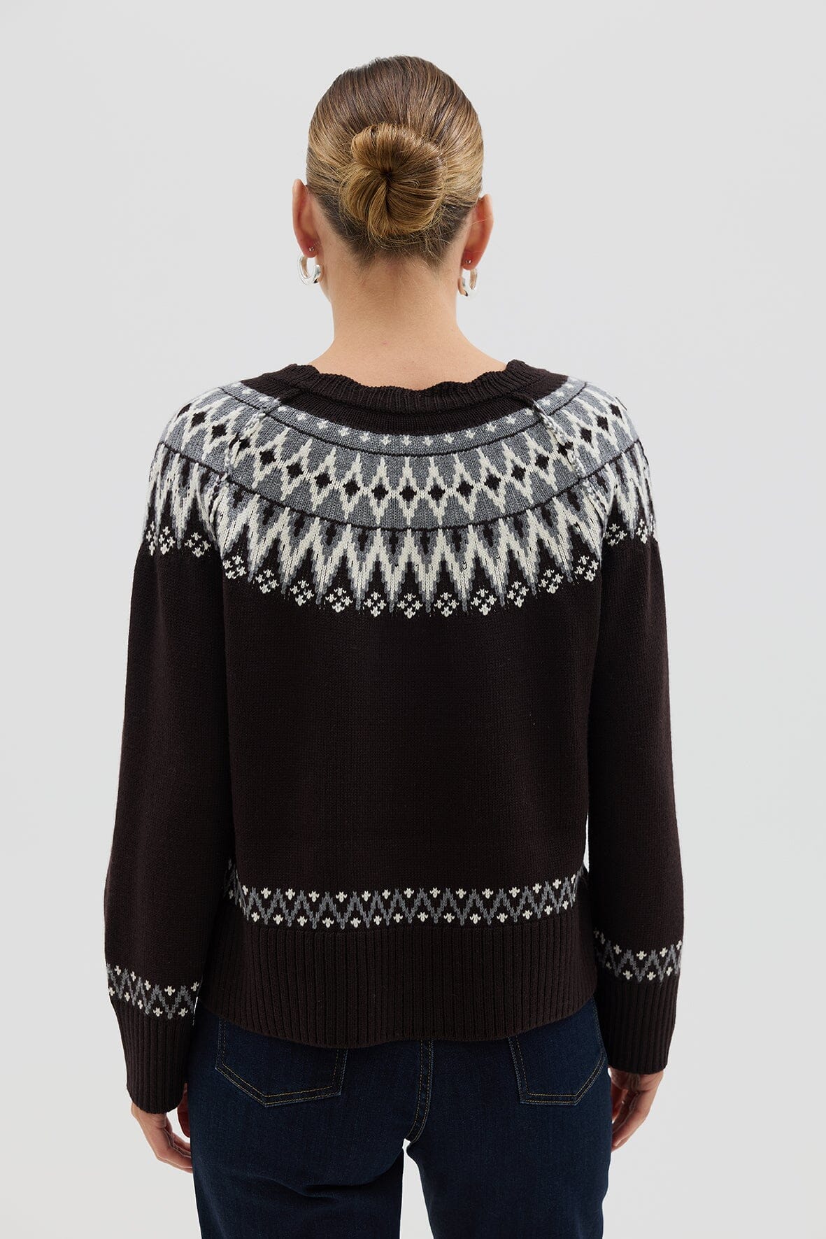 Fair Isle Sweater - Chocolate