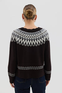 Fair Isle Sweater - Chocolate
