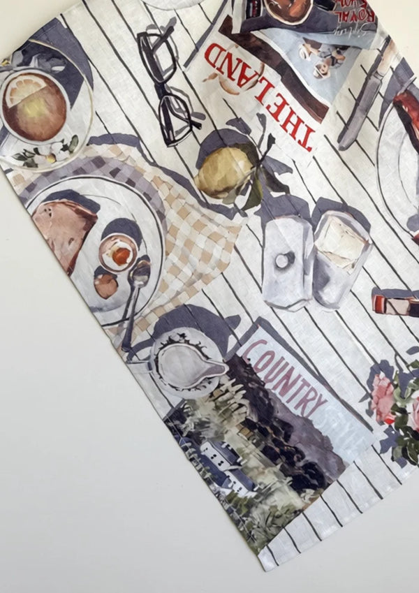 FARM MORNINGS Tea Towel