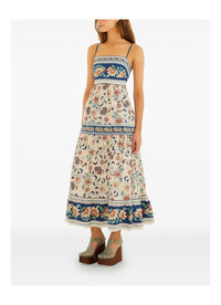Soft Pink Floral Dehli Tapestry Midi Dress