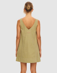Ilaria Denim Mini Dress Olive