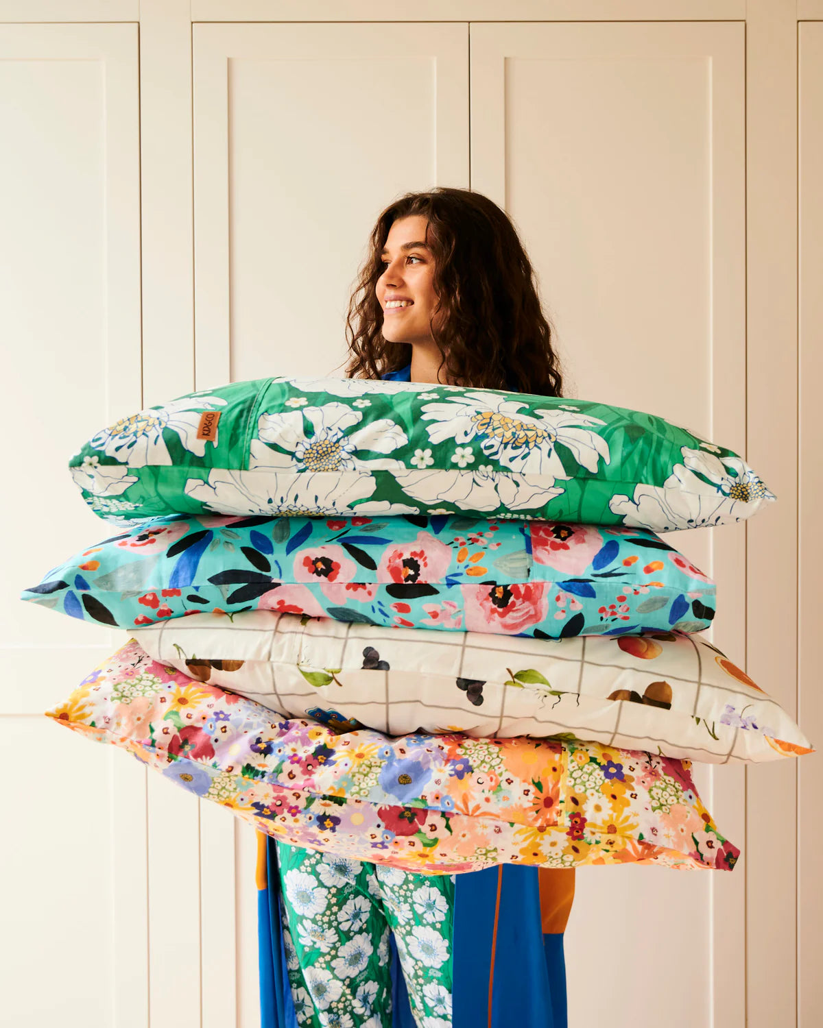 Tumbling Flowers Organic Cotton Pillowcases Std Set / 2p