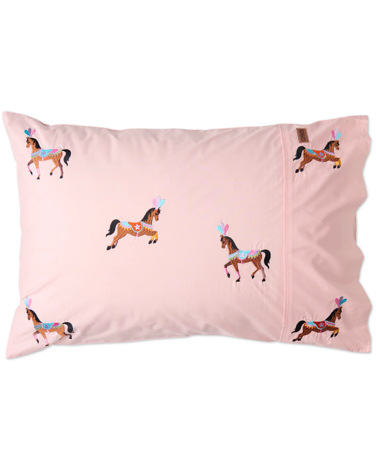 Circus Pony Embroidered Cotton Pillowcase 1P