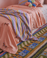 Circus Pony Embroidered Cotton Quilt Cover / Single