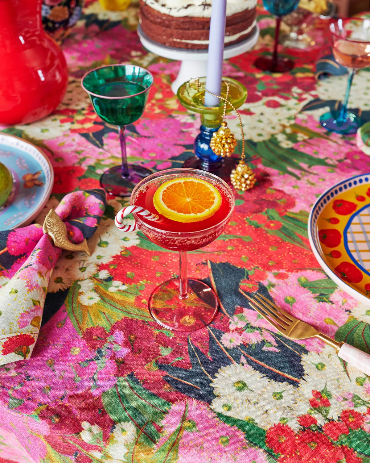 Candy Cane Coupe Glass Set