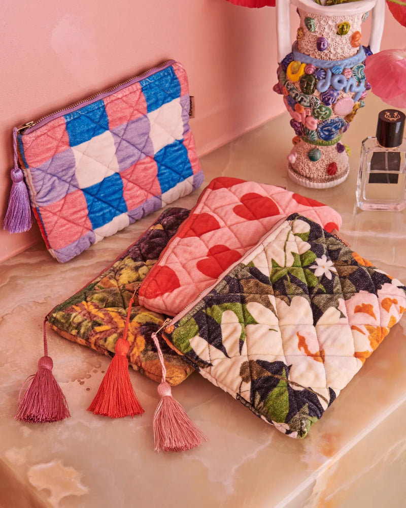 Dreamy Floral Velvet Cosmetics Purse