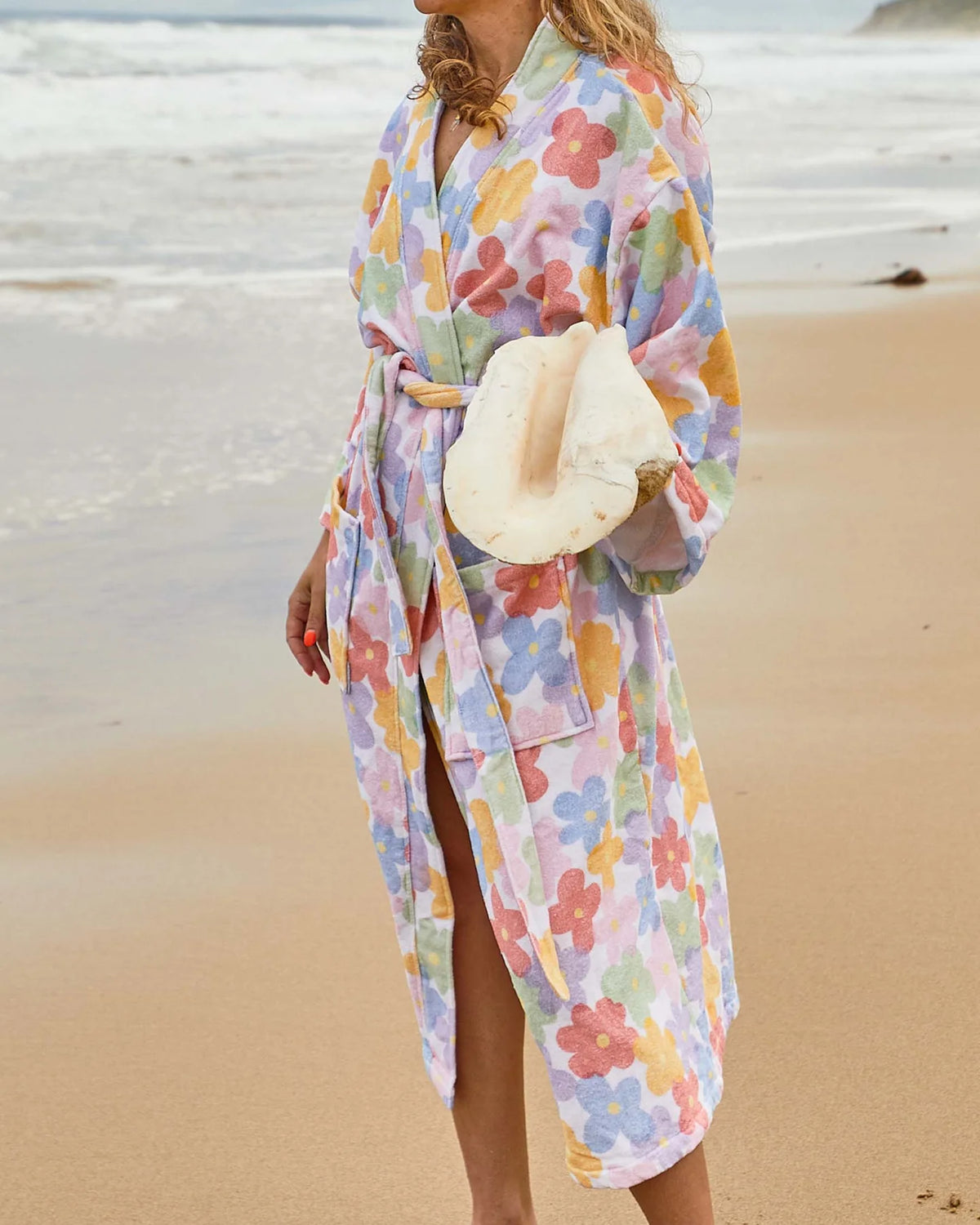 Paper Daisy Printed Terry Bath Robe
