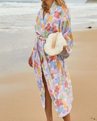 Paper Daisy Printed Terry Bath Robe