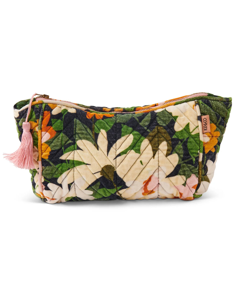 Dreamy Floral Velvet Toiletry Bag