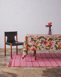 Rose Garden Round Linen Tablecloth / 220