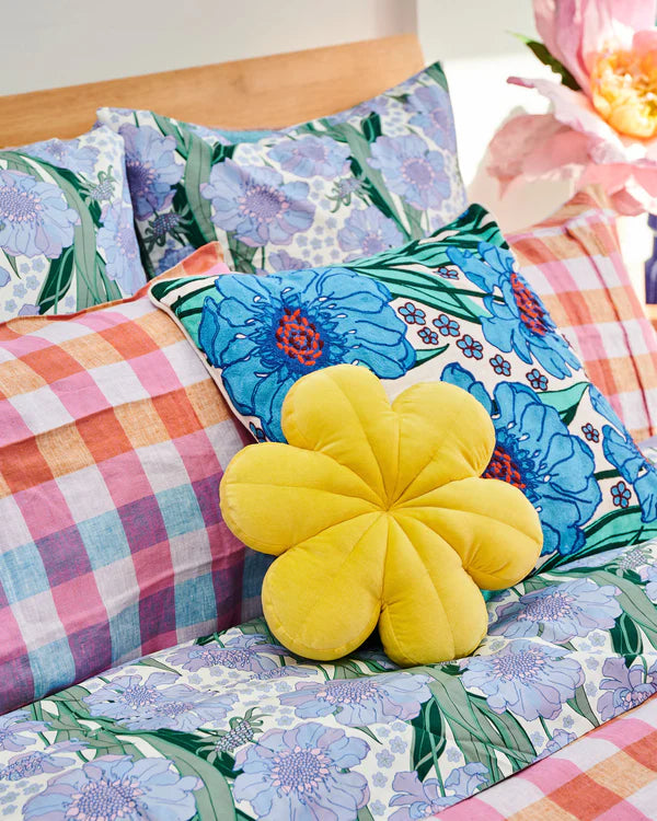 Summer Check Linen Pillowcases 2p