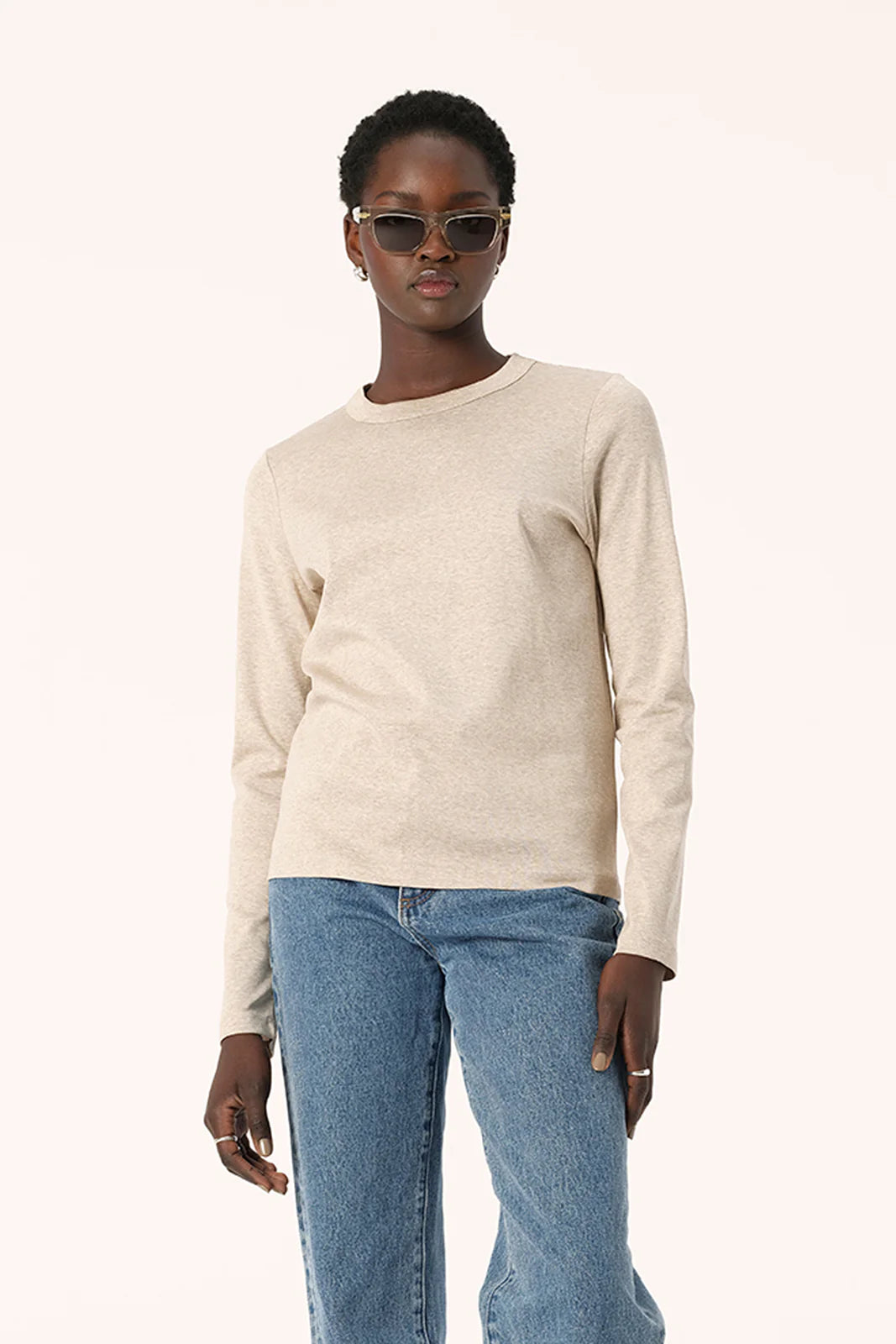 Mia L/S Tee / Oat Marle
