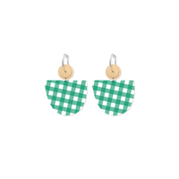 Emerald Ginghman Bell Circle Earrings