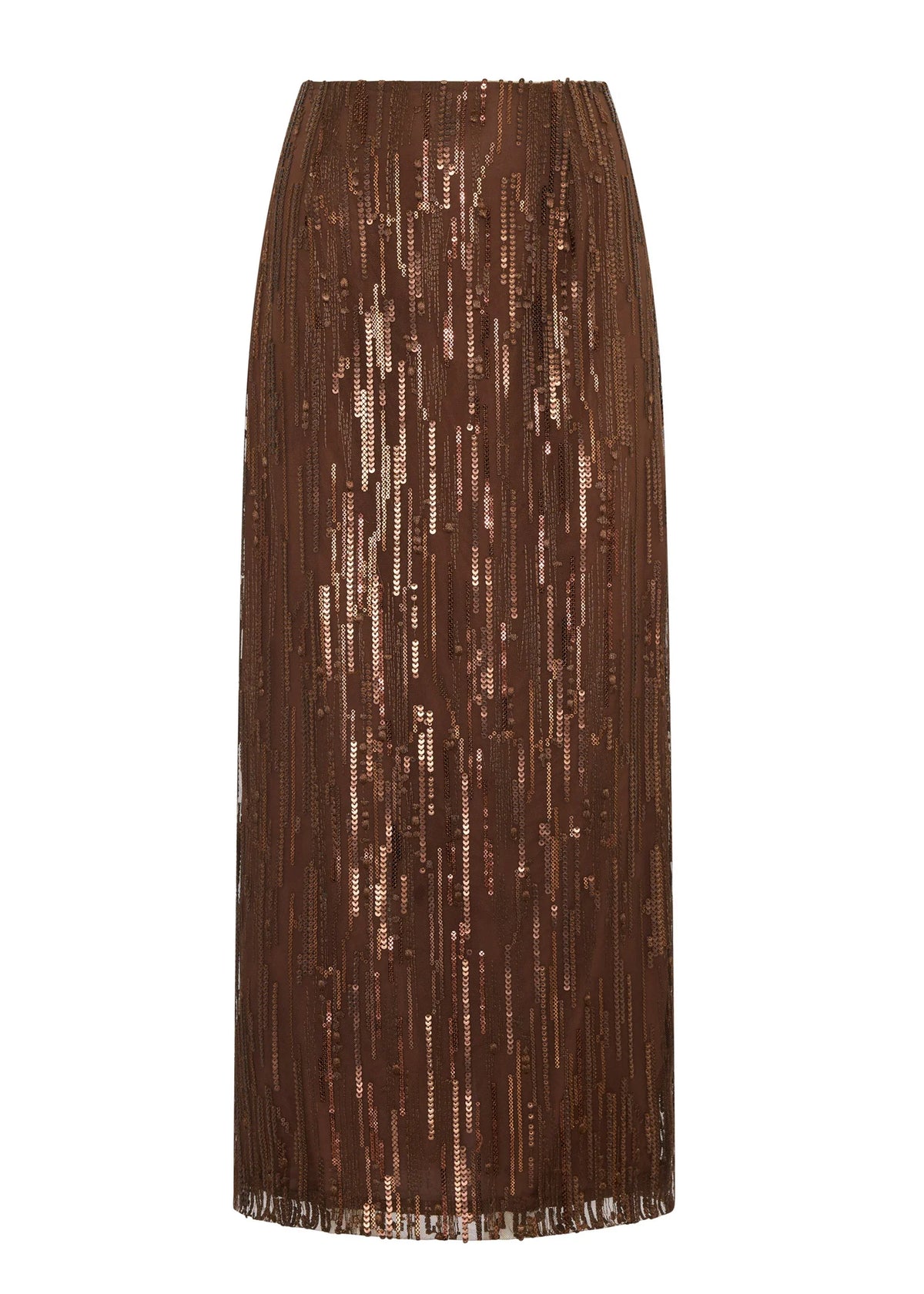 Sequence Beaded Skirt- Choc